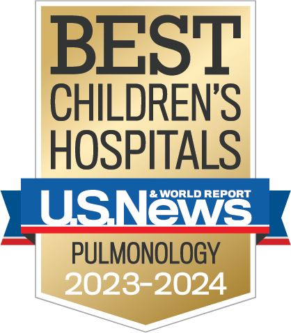 最好的儿童医院美国新闻与世界报道》荣誉榜2023 - 24徽章肺学